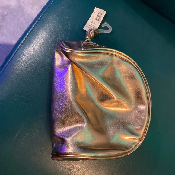 NWT - Loft Gold Metallic Make Up Bag - Picture 1 of 7